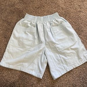 Vintage High Waist Chambray Light Denim Shorts